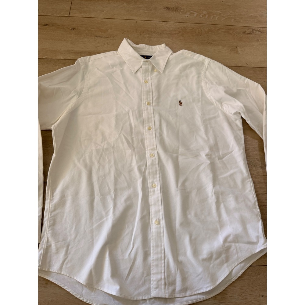 Polo Ralph Lauren Mens White Button Down Shirt Classic Fit XL Long Sleeve 260